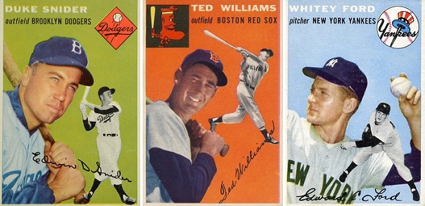 1954 Topps Duke Snider, Ted Williams and Whitey Ford