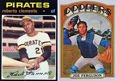 The coveted 1971 Clemente card and a "funky" 1972 Topps card no offense to Joe Ferguson intended)