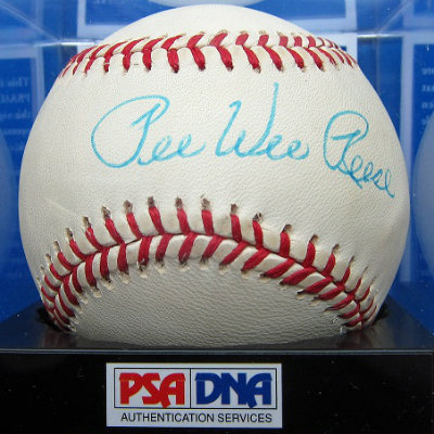 It was quite an honor to add Pee Wee Reese's autographed baseball to the 'Boys of Summer' autographed baseballs in my collection. (Photo credit - Ron Cervenka)