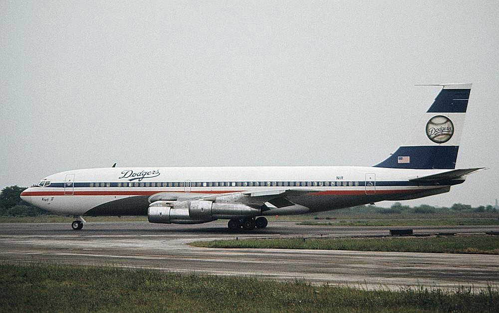 This Boeing 720-B was the only jet that the Dodgers ever had. The "Kay-O II" remained in service from 1970 until April 1, 1983 when O'Malley sold it to the Air Force for parts. (Photo credit - Bob Polaneczky)