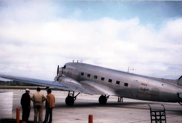 Legend has it that Bud Holman won this DC-3 from Eastern Airlines in a crap game and gave it to Walter O'Malley. (Photo courtesy of walteromalley.com)