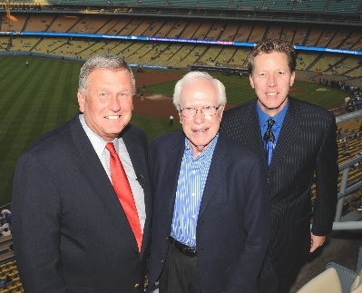 Dr. Jobe is flanked by two of his most famous former patients - Tommy John and Orel Hershiser.(Photo credit - Jon SooHoo)