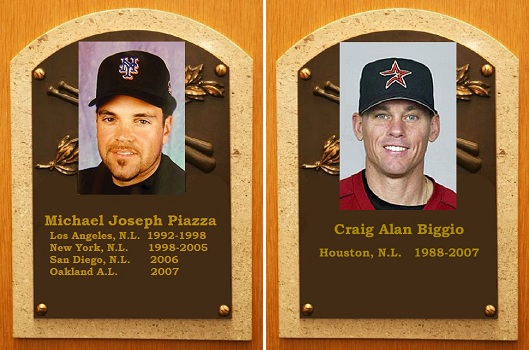 2013 ThinkBlueLA People's Choice Hall of Fame Inductees Mike Piazza and Craig Biggio