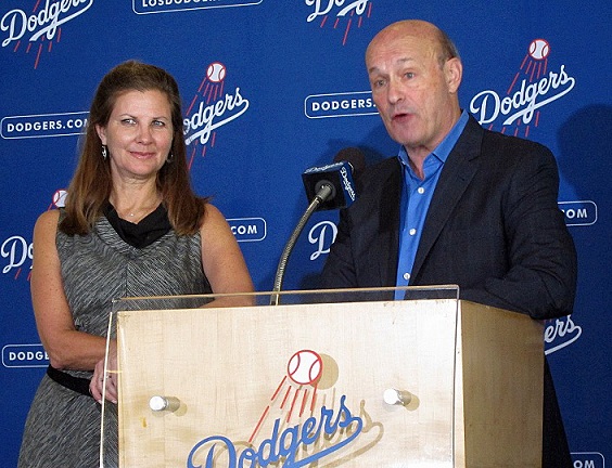 Dodgers Sr. Vice President Janet Marie Smith and President and CEO Stan Kasten were clearly excited about the renovations and improvements at Dodger Stadium.(Photo credit - Ron Cervenka)