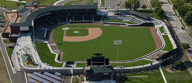 Dow Diamond is easily one of the most beautiful ballparks in the minor leagues. (Photo credit - Loons.com)