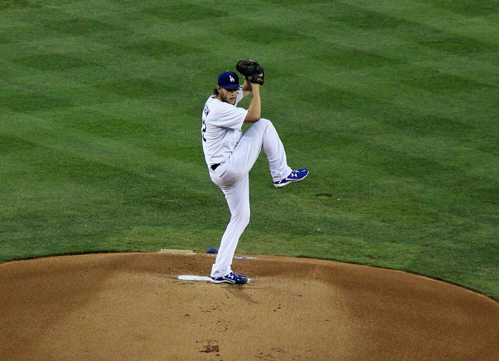 Kershaw was his normal brilliant self on Monday night allowing one earned run on three hits while striking out eight and walking two in his eight innings of work. (Photo credit - Ron Cervenka)