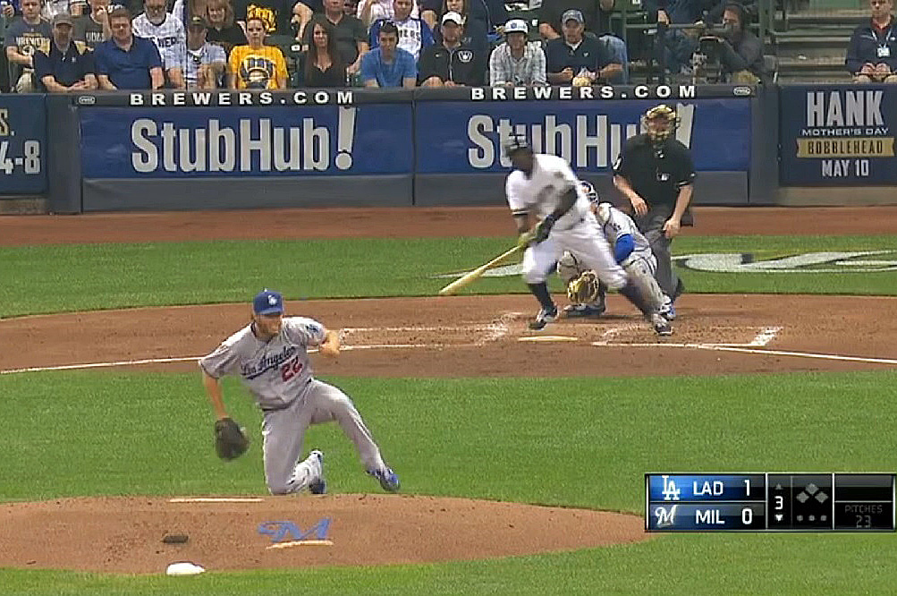 There is so much more to Kershaw's greatness than just his pitching. The defensive play he made on Monday night belongs in that "impossible" category. (Click on image to view video)