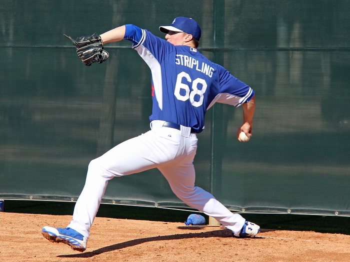 Right-hander Ross Stripling is now fully recovered from Tommy John surgery and could very well be in the Dodgers starting rotation on Opening Day. (Photo credit - Ron Cervenka)