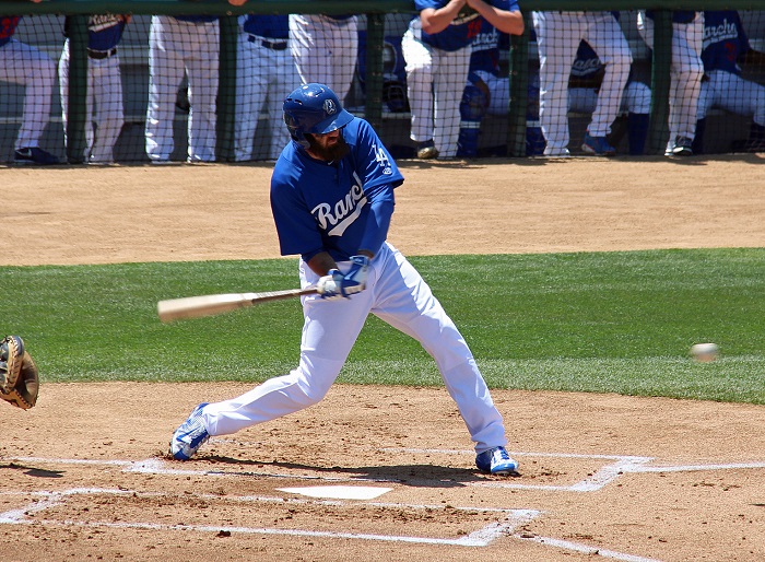 During his rehab assignment for mild back irritation, Van Slyke needed eight rehab games before he was deemed healthy enough to return to the Dodgers 25-man roster. (Photo credit - Ron Cervenka)