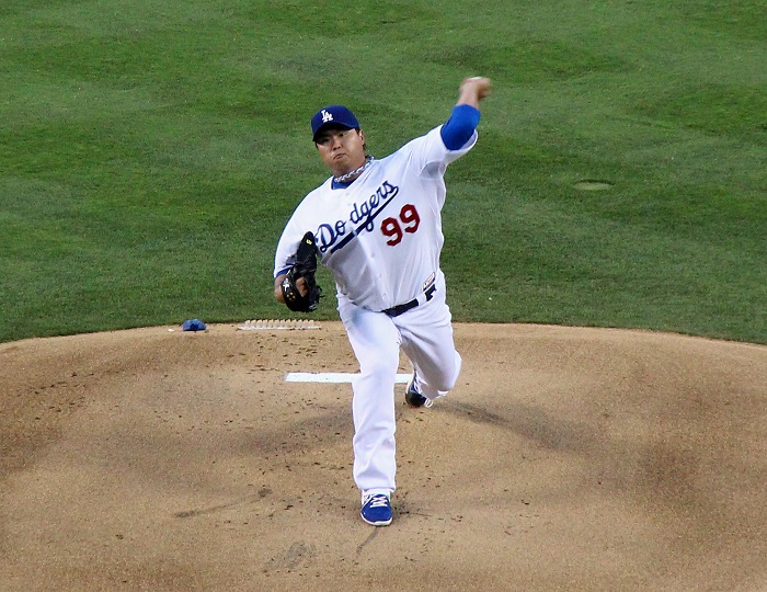 Ryu proved to be the perfect number three starter for the Dodgers during his first two seasons. (Photo credit - Ron Cervenka)