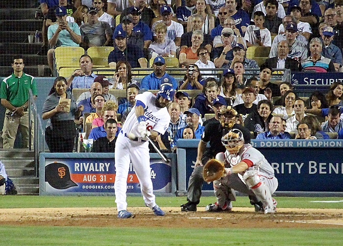 It's nearly impossible to count the number of times that Ethier has come up big in crucial situations throughout his 11 seasons with the Dodgers. (Photo credit - Ron Cervenka)