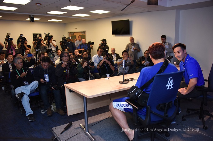 The fact that Ryu needed shoulder surgery was a surprise to the media. The fact that he and the Dodgers knew about his torn labrum when they signed him was. (Photo credit - Jon SooHoo)