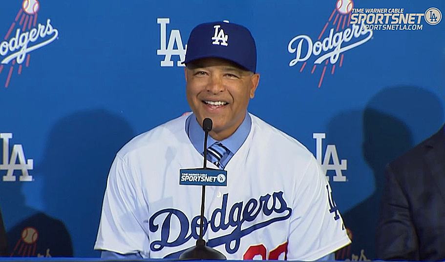 Dave Roberts Introduced As Dodgers Manager (Image and video courtesy of SportsNet LA. - Click on image to view video)