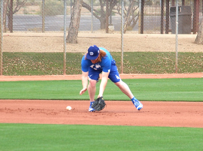 Justin Turner was among the first to arrive at Camelback Ranch more than a week before position players are due to report. (Photo credit - Ron Cervenka)