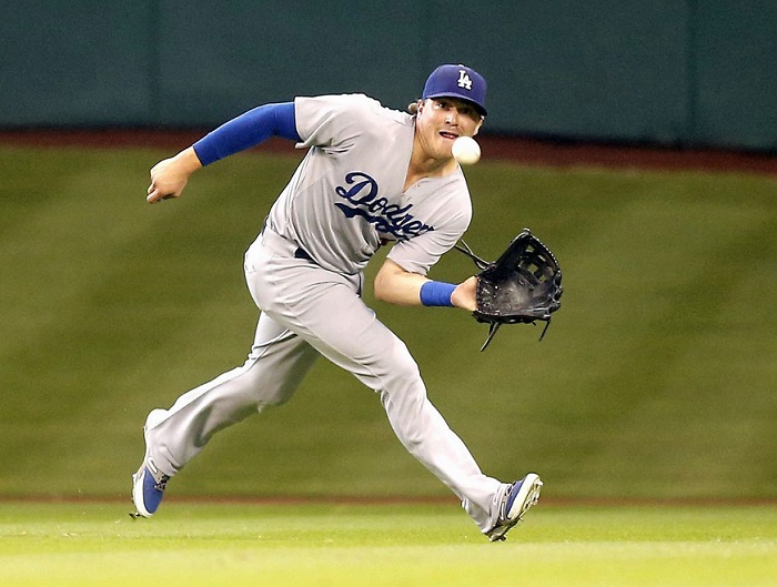 Although Hernandez may not be the defensive centerfielder that Pederson is, his team-high .307 batting average was a big reason why the Dodgers won their third consecutive NL West title in 2015. (Photo credit - Bob Levey)