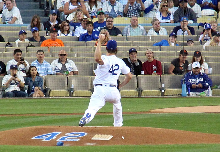 Kershaw allowed three runs (two earned) on five hits while striking out six and walking none. (Photo credit - Ron Cervenka)