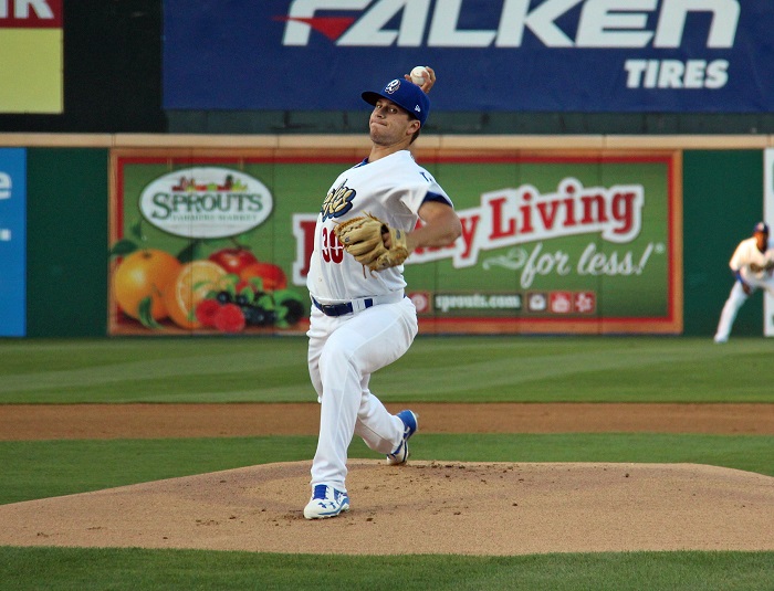 Quakes right-hander Andrew Sopko was absolutely brilliant on Saturday evening, allowing no runs and only three hits in his six innings of work. (Photo credit - Ron Cervenka)