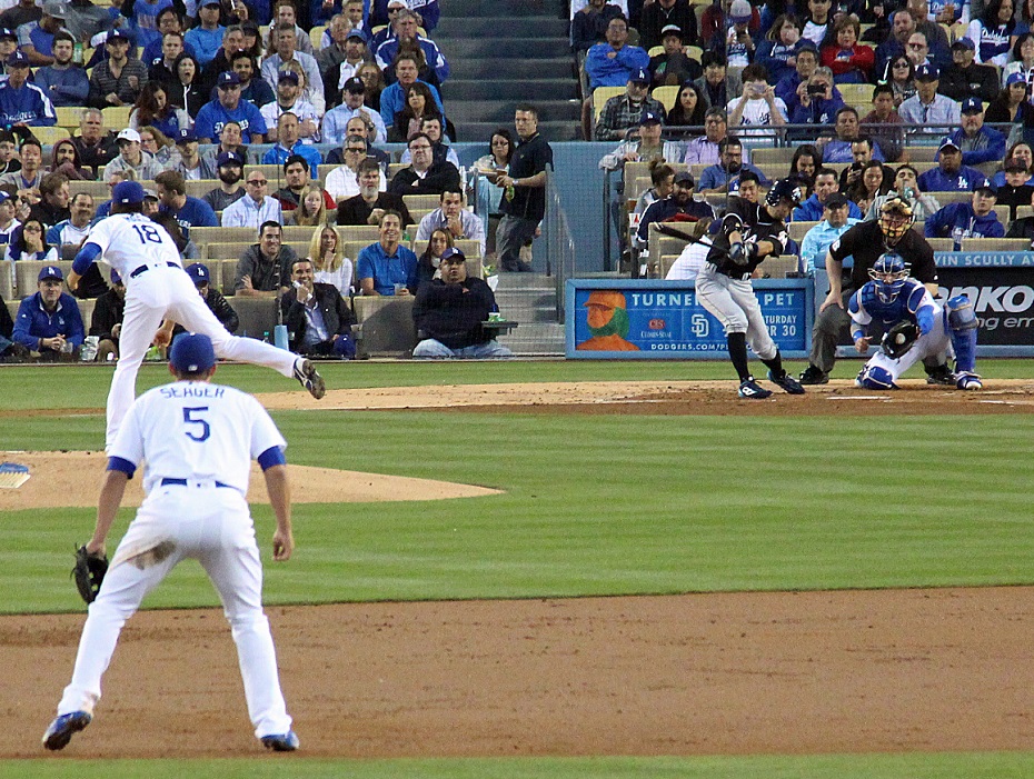Although Maeda struck out Ichiro in the second inning of Thursday night's game, he allow a home run to the very next batter, Marlins catcher J.T. Realmuto. We'll never know if Maeda was still thinking about Ichiro when Realmuto deposited his first pitch into the Right Field Pavilion. (Photo credit - Ron Cervenka)