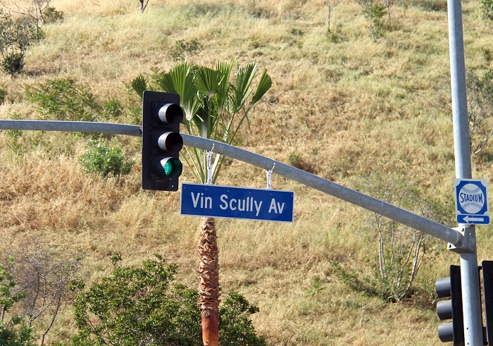 Although long overdue, Vin Scully Avenue is finally a reality. (Photo credit - Ron Cervenka)