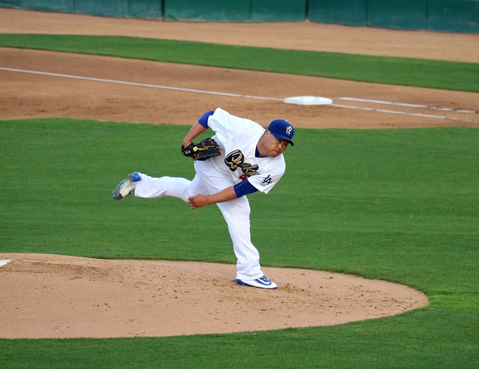 After his second rehab start with the Quakes on May 20, Ryu was confident that his return to the Dodgers was getting very close. It now appers that it may not happen until after the All-Star break. (Photo credit - Ron Cervenka)
