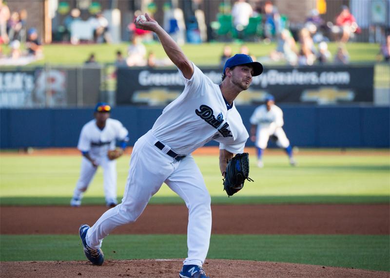 De Jong leads the Drillers with his 66.2 innings pitched. He was also a non-roster invitee to the Dodgers major league camp this past spring. (Photo credit - Rich Crimi)