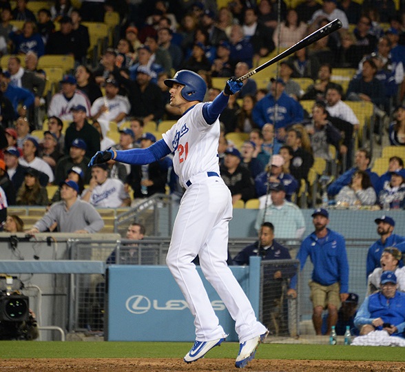 In his last seven games, Dodgers outfielder Tray Thompson is 7 for 19 with four home runs and eight RBIs. He is currently the team's best hitter among all position players. (Photo credit - Jon SooHoo)