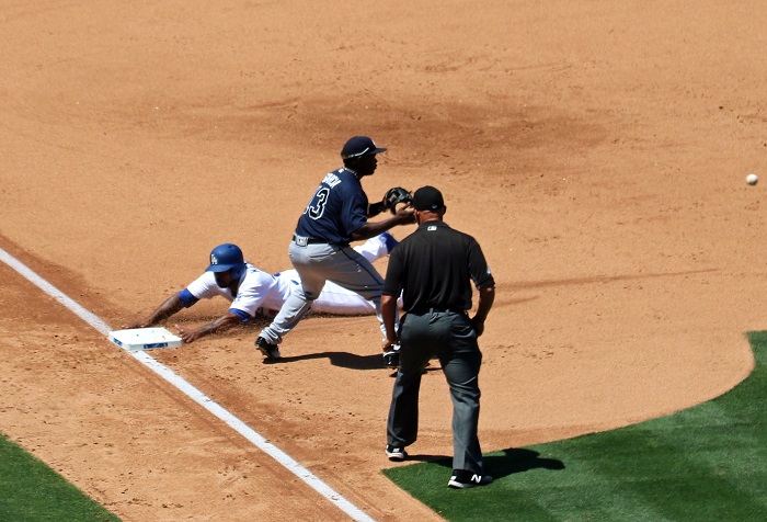 Howie Kendrick went from first to third on a Joc Pederson single in the third inning on Sunday. (Photo credit - Ron Cervenka)