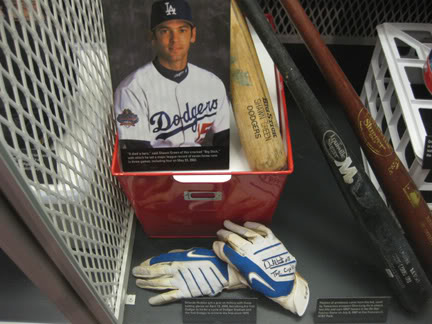 Included in the Dodger Stadium Pop-up Museum will be the bat that former Dodger Shawn Green slugged four home runs with on May 23, 2002. It is on loan to the Dodgers from the Hall of Fame in Cooperstown. (Photo credit Ron Cervenka)
