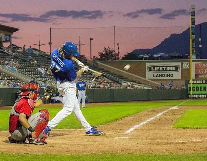 Although only 20 years old, Glendora's D.J. Peters appears to have gone as far as he can go with the Pioneer Rookie League Ogden Raptors. (Photo courtesy of @8Peters)