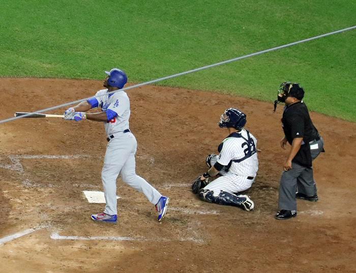 Puig has five hits in September. Three of them have been home runs. (Photo credit - Ron Cervenka)