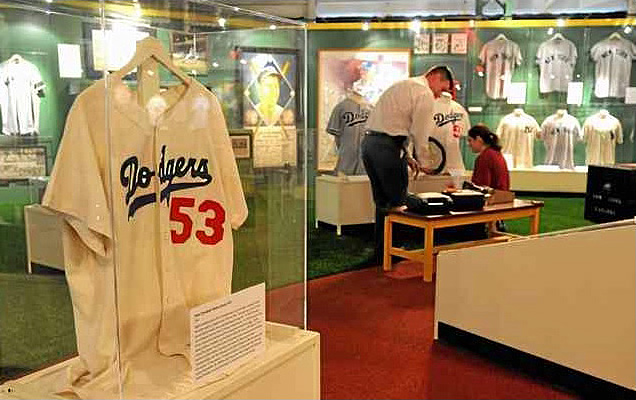 Several of the Gary Cypres items that were on display at the Dodgers exhibition at the Ronald Reagan Presidential Library in 2014 will be included at the Dodger Stadium Pop-up museum, which opens this weekend. (Photo credit - Dean Musgrove)