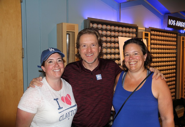 Getting to meet Dodger Stadium organist Dieter Ruehle with Andy Lane Chapman (left) was among the highlights of my trip to Los Angeles for Vin Scully Weekend. (Photo credit - Ron Cervenka)