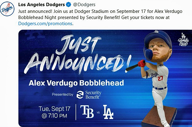 Dodgers announce 2019 promotional schedule