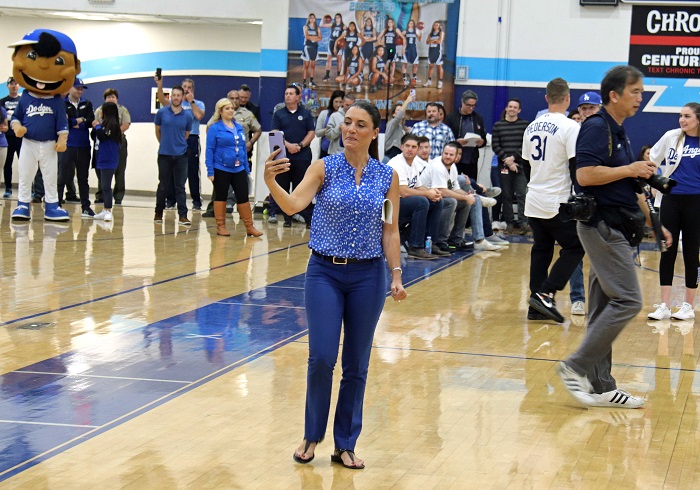 Whittier Union Students Receive Special Visit from Los Angeles Dodgers  During Pep Rally