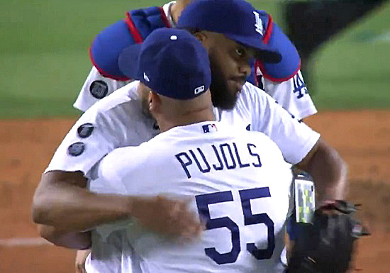 Anybody else missing Tio Albert's hugs? #dodgers #dodgerstadium