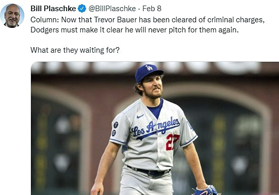 Good riddance to Trevor Bauer, and shame on the Dodgers for waiting - True  Blue LA